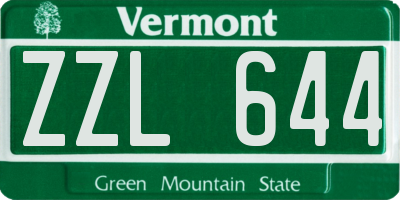 VT license plate ZZL644