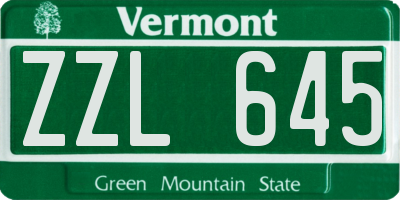 VT license plate ZZL645