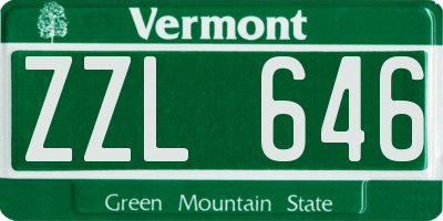 VT license plate ZZL646