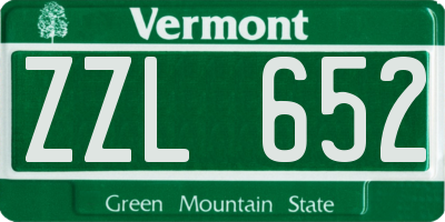 VT license plate ZZL652