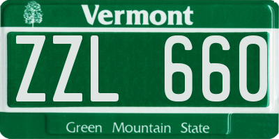 VT license plate ZZL660