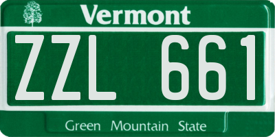 VT license plate ZZL661