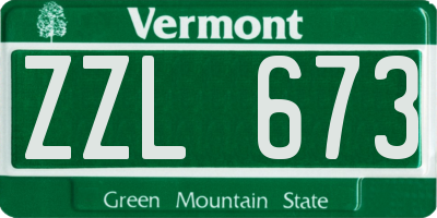 VT license plate ZZL673