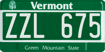 VT license plate ZZL675