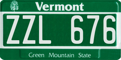 VT license plate ZZL676