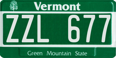VT license plate ZZL677
