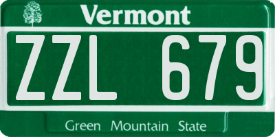 VT license plate ZZL679