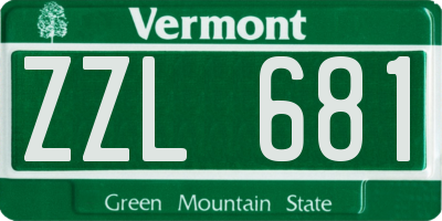 VT license plate ZZL681