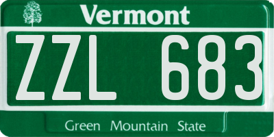VT license plate ZZL683