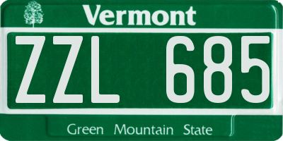 VT license plate ZZL685