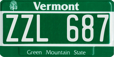 VT license plate ZZL687