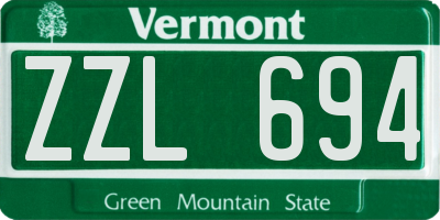 VT license plate ZZL694