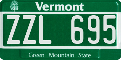 VT license plate ZZL695