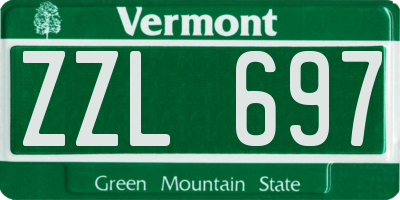 VT license plate ZZL697