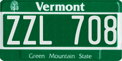 VT license plate ZZL708