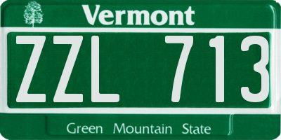 VT license plate ZZL713