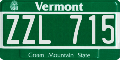 VT license plate ZZL715