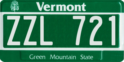 VT license plate ZZL721