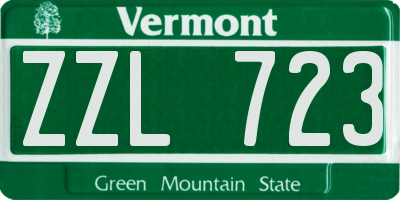 VT license plate ZZL723