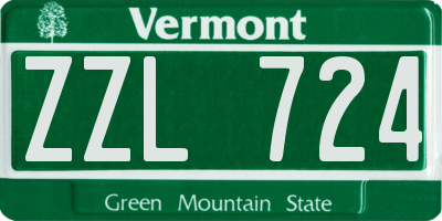 VT license plate ZZL724