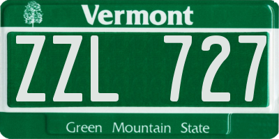 VT license plate ZZL727