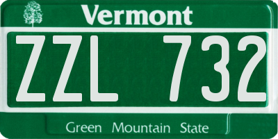 VT license plate ZZL732