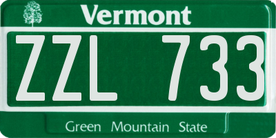 VT license plate ZZL733