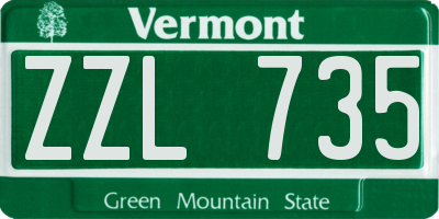 VT license plate ZZL735