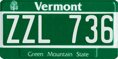 VT license plate ZZL736