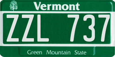 VT license plate ZZL737