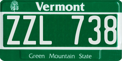 VT license plate ZZL738