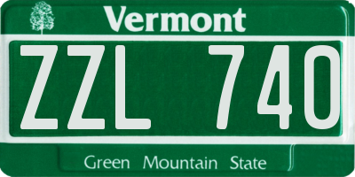 VT license plate ZZL740