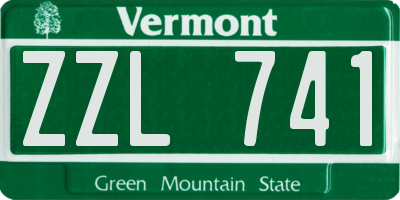 VT license plate ZZL741