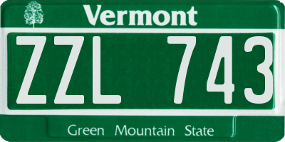 VT license plate ZZL743