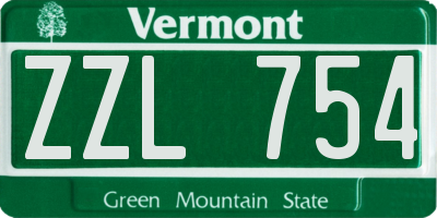 VT license plate ZZL754