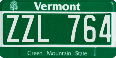VT license plate ZZL764