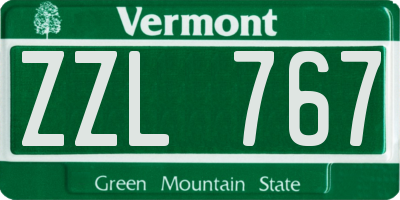 VT license plate ZZL767