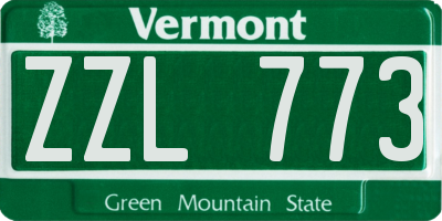 VT license plate ZZL773