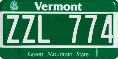 VT license plate ZZL774