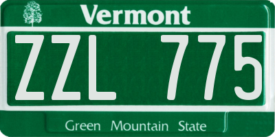 VT license plate ZZL775