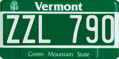 VT license plate ZZL790