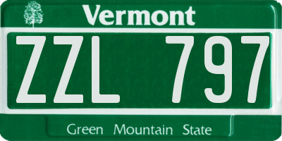 VT license plate ZZL797