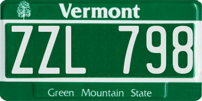 VT license plate ZZL798