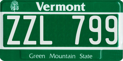 VT license plate ZZL799
