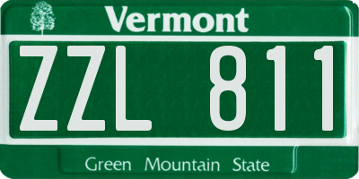 VT license plate ZZL811
