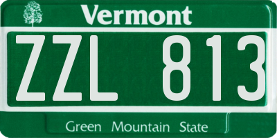 VT license plate ZZL813