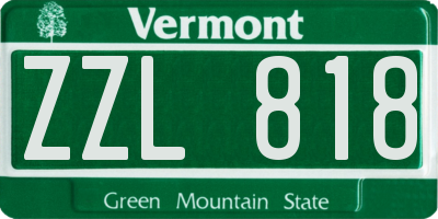VT license plate ZZL818