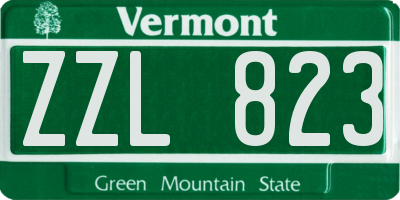 VT license plate ZZL823