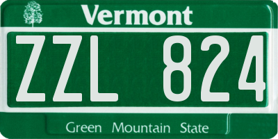 VT license plate ZZL824