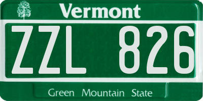 VT license plate ZZL826